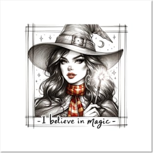 I Belive in Magic - Witch Girl - Fantasy Posters and Art